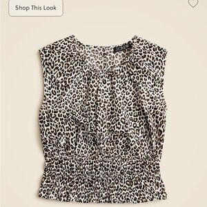 J. Crew Hyacinth top in leopard cotton poplin Small NWOT